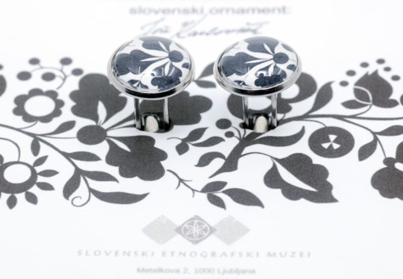 Manšetni gumbi kolekcije slovenski ornament Jože Karlovšek